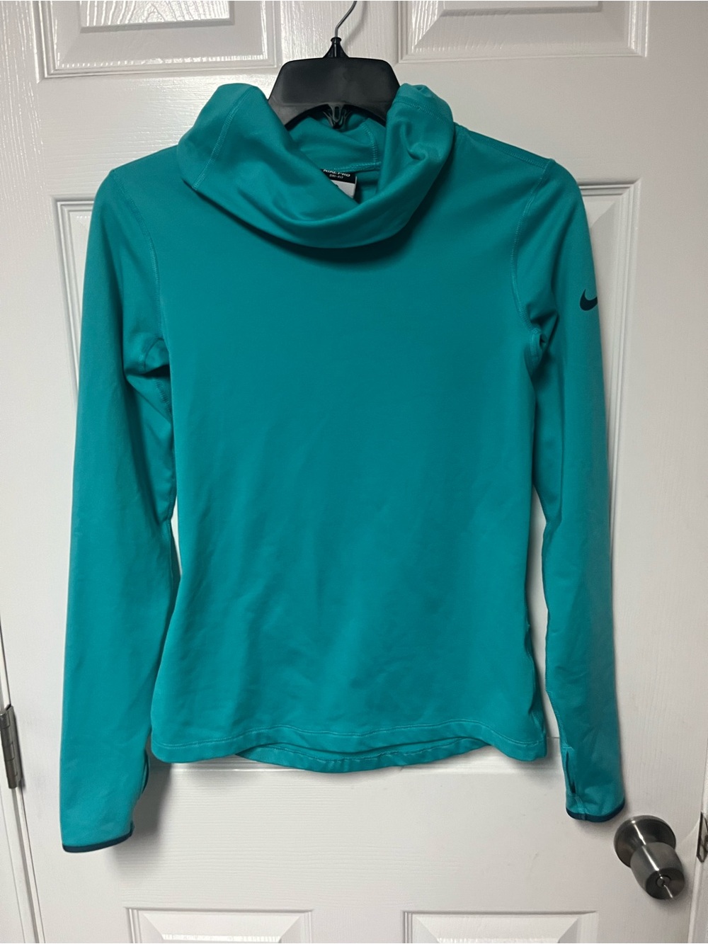 Nike Women’s Teal Cowl-Neck Long Sleeve Top